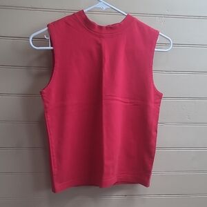 Vibrant Red Sleeveless Muscle Tee